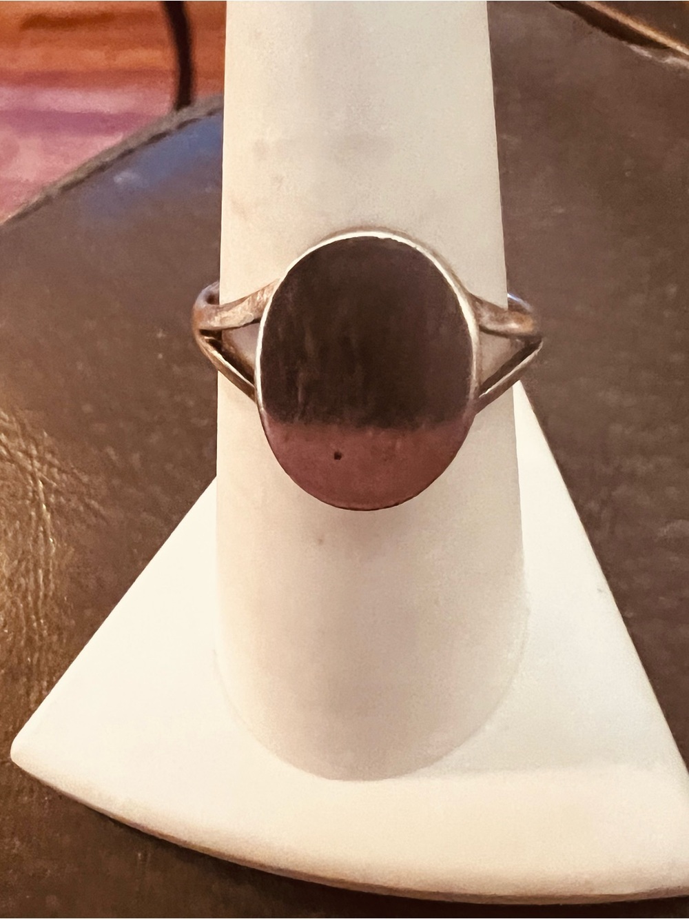 Sterling Silver Oval Signet Ring - Silver